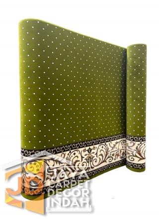 Karpet Sajadah Solomon Farangi New Green Plain Motif Bintik 120x600, 120x1200, 120x1800, 120x2400